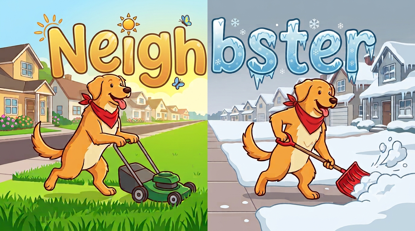 Neighbster: neighbors helping neighbors with lawn care and snow removal, year round
